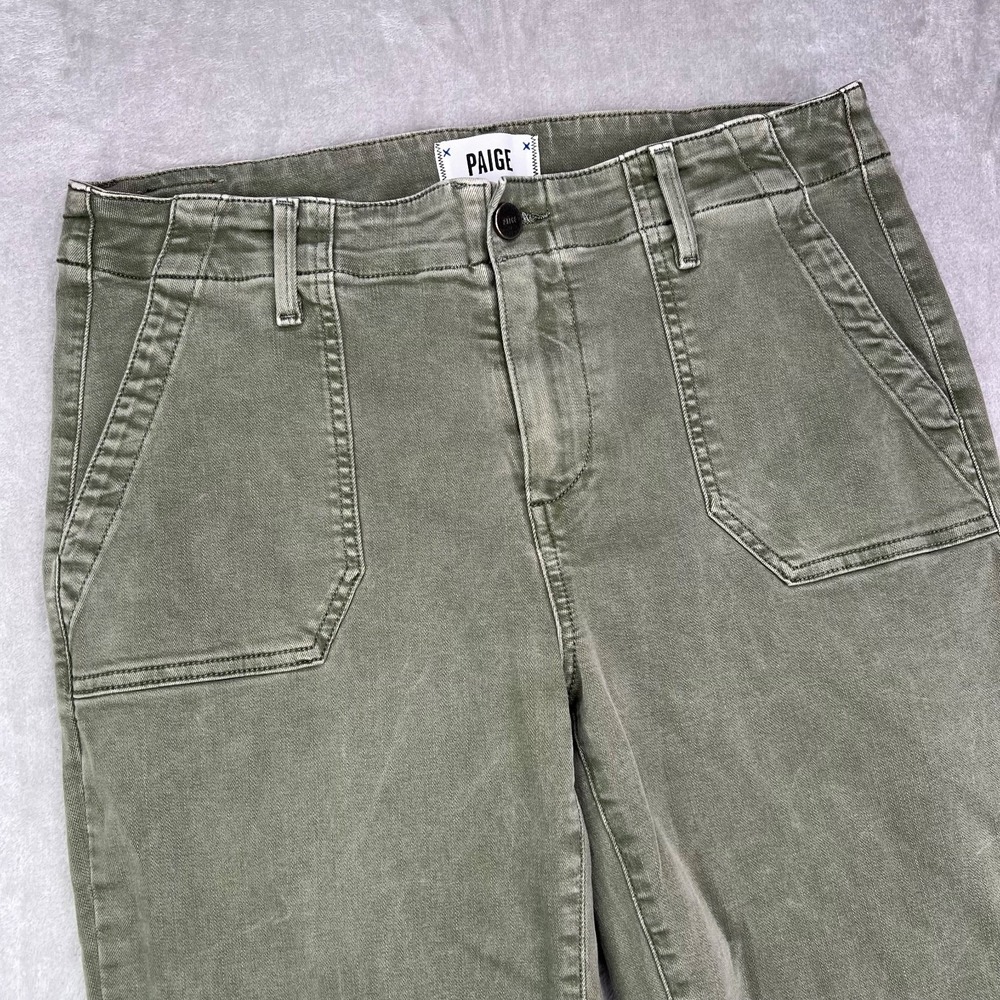 Paige Mayslie Joggers Womens 29 Vintage Ivy Green Cropped Jogger Pants Denim - Picture 5 of 14
